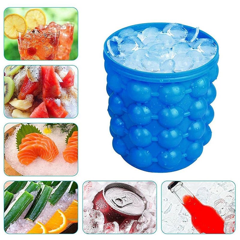 PRIMEFAIR Silicone Ice Bucket Ice Mold with lid Large Silicone Ice BucketIce Cube Maker - Image 2