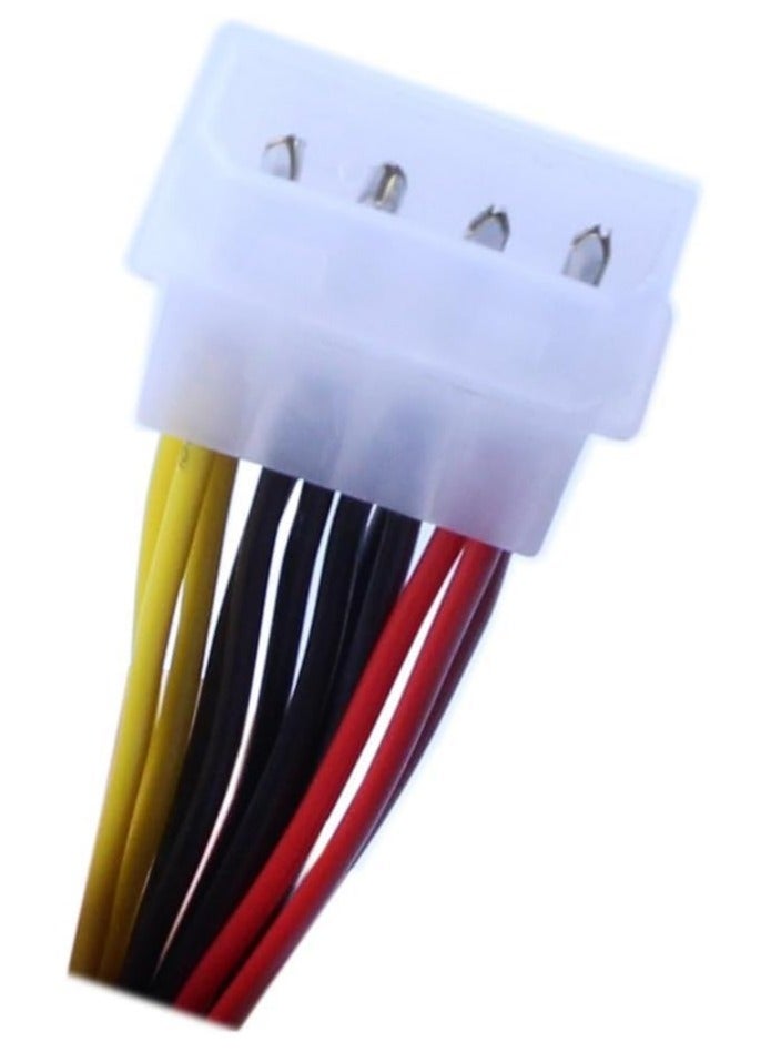 بيعتكلها كابلات طاقة IDE رباعية الدبابيس كابل محول موزع مصدر الطاقة من 4 دبابيس ذكر إلى 3 منافذ Molex IDE أنثى - Image 3