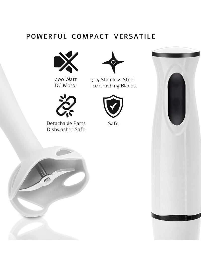 Denx Stick Blender 400W Handheld Electric Blender with Stainless Steel Blades, Portable Grip Stick Mixer Use for Blending, Pureeing, Whipping, and Mixing Soups, Smoothies, Sauces, and More, DX2012 - Image 3