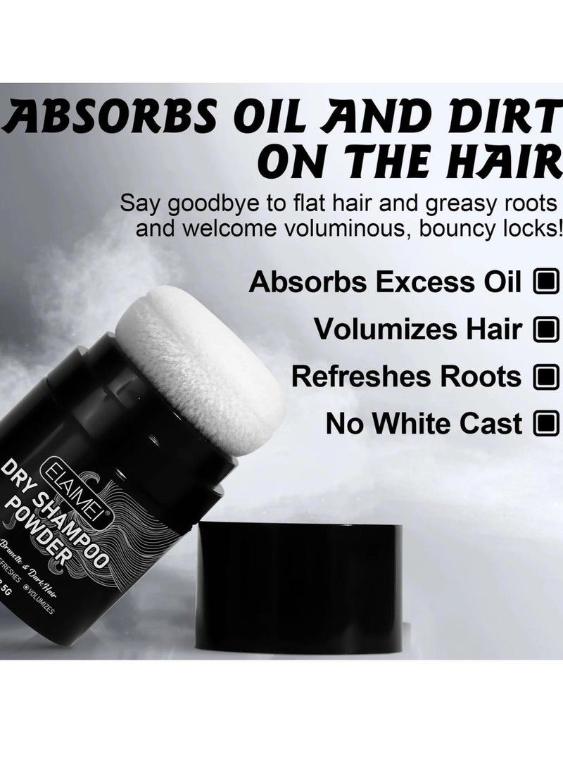 Elaimei Dry Shampoo Powder Dry Shampoo Absorbs Excess Oil Refreshes Roots and Volumizes Hair Mini Dry Shampoo Hair Volumizing Dry Shampoo Powder with Charcoal Powder and Biotin Hair Powder Dry Shampoo 8.5g - Image 3