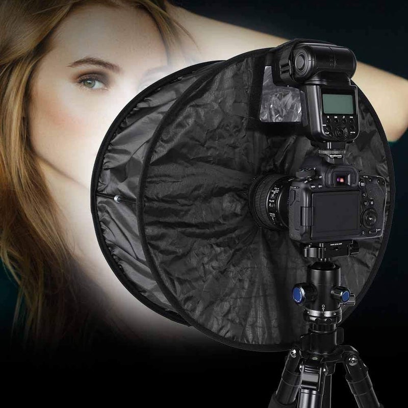 klarako Softbox Diffuser Universal Round Foldable Diffuser Softbox Shoot Macro Flash Light Lamp Hood Suitable for Most Camera Top Flash Light - Image 3