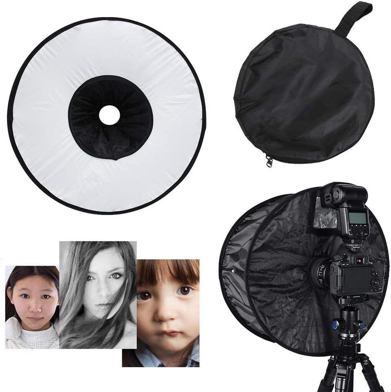 klarako Softbox Diffuser Universal Round Foldable Diffuser Softbox Shoot Macro Flash Light Lamp Hood Suitable for Most Camera Top Flash Light - Image 4