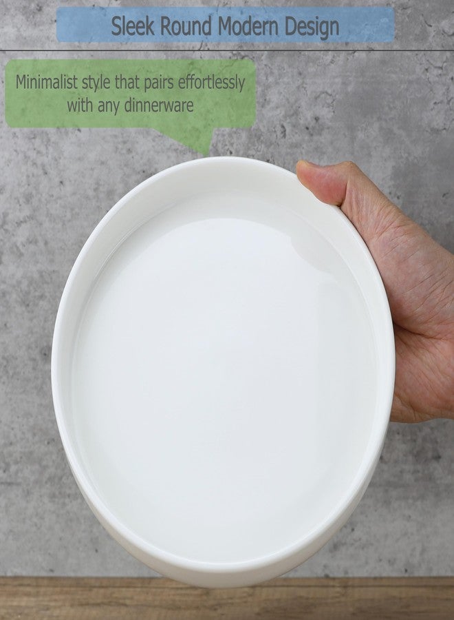 EIKS Ceramic Round Plates with Diameter 8-inch for Baking Cooking Serving Pie Salad Appetizer Dessert - Microwave, Dishwasher, and Oven Safe - Image 5