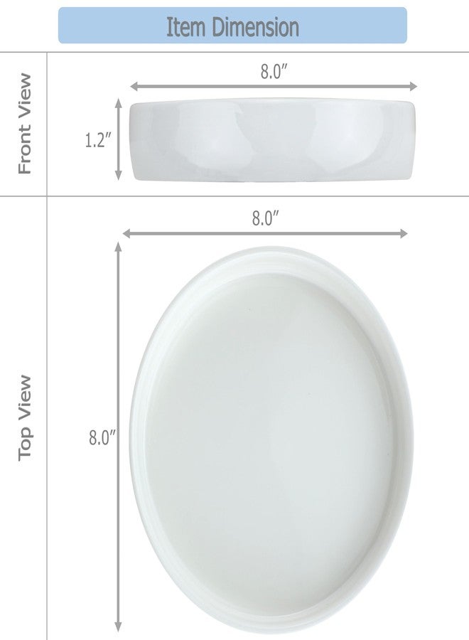 EIKS Ceramic Round Plates with Diameter 8-inch for Baking Cooking Serving Pie Salad Appetizer Dessert - Microwave, Dishwasher, and Oven Safe - Image 3