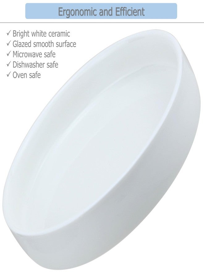 EIKS Ceramic Round Plates with Diameter 8-inch for Baking Cooking Serving Pie Salad Appetizer Dessert - Microwave, Dishwasher, and Oven Safe - Image 4