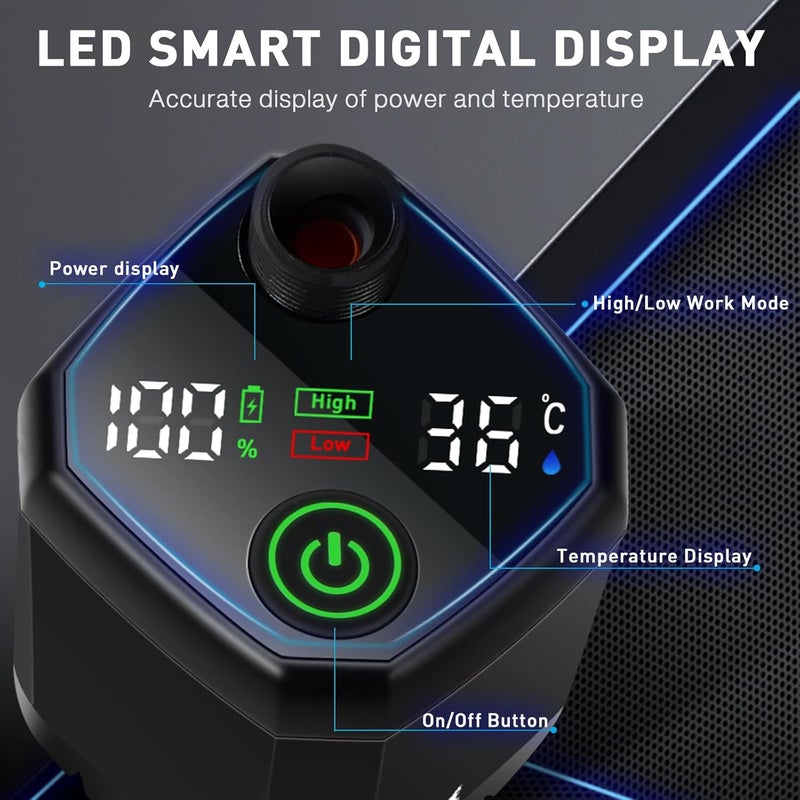 MIAOKE Upgrade Portable Camping Shower, 7800mAh Electric Outdoor Shower, Rechargeable Pump with Intelligent Digital Display, Temperature Display, Shower Head for Camping, Hiking, Travel - Image 2