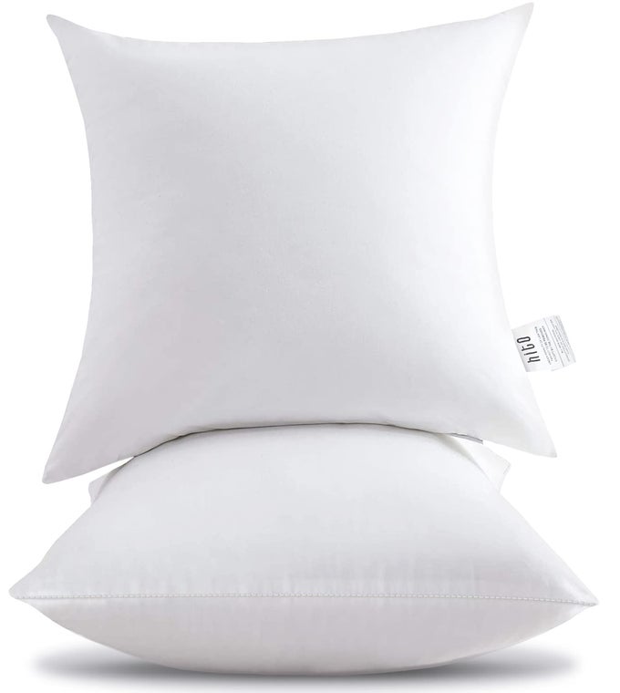 24X24 PILLOW INSERTS SET OF 2 100 COTTON COVERING DOWN ALTERNATIVE THROW PILLOWS WHITE FOR COUCH BED SOFA