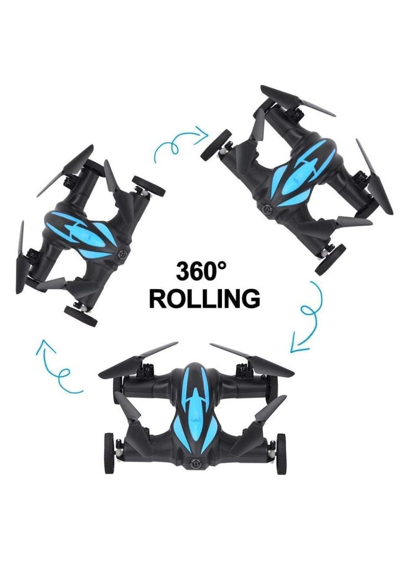 DIGI CORE LH-X21 RC Car Mini Drone 2-In-1 RC Flying Car & Drone Headless Mode 3D Rolling One-key Return Portable Drone & RC Car For Adults And Kids Blue/Black  - Image 5
