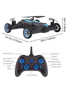 DIGI CORE LH-X21 RC Car Mini Drone 2-In-1 RC Flying Car & Drone Headless Mode 3D Rolling One-key Return Portable Drone & RC Car For Adults And Kids Blue/Black  - Image 3