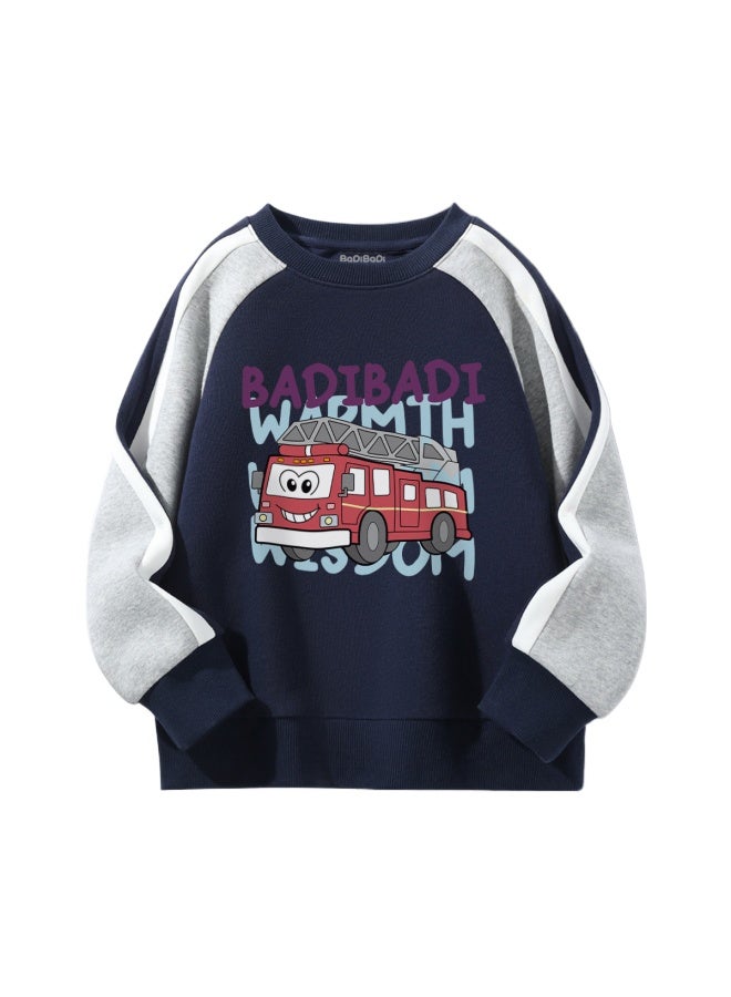 Badibadi Boys' Patchwork Hoodie, Autumn 2025 New Style, Stylish And Versatile Top, Soft Pullover For Older Boys, Trendy - Image 2