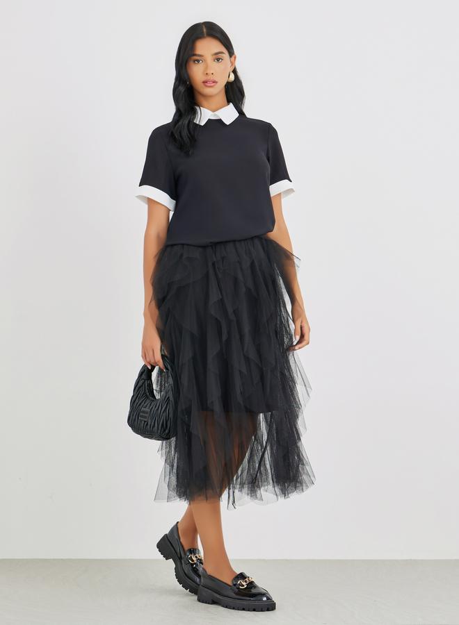 Take Two Color Block Short Sleeve Blouse - Image 2