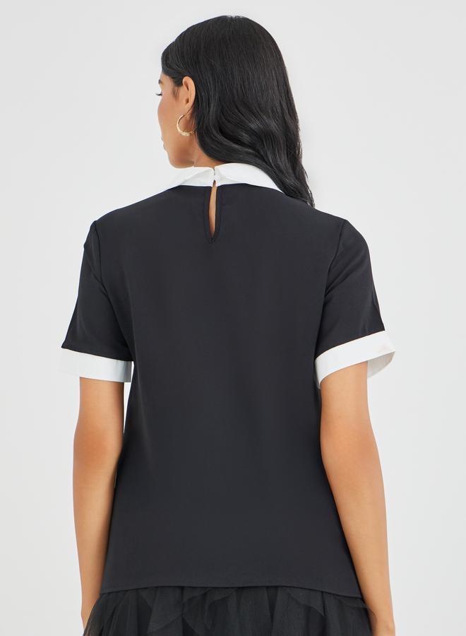 Take Two Color Block Short Sleeve Blouse - Image 5