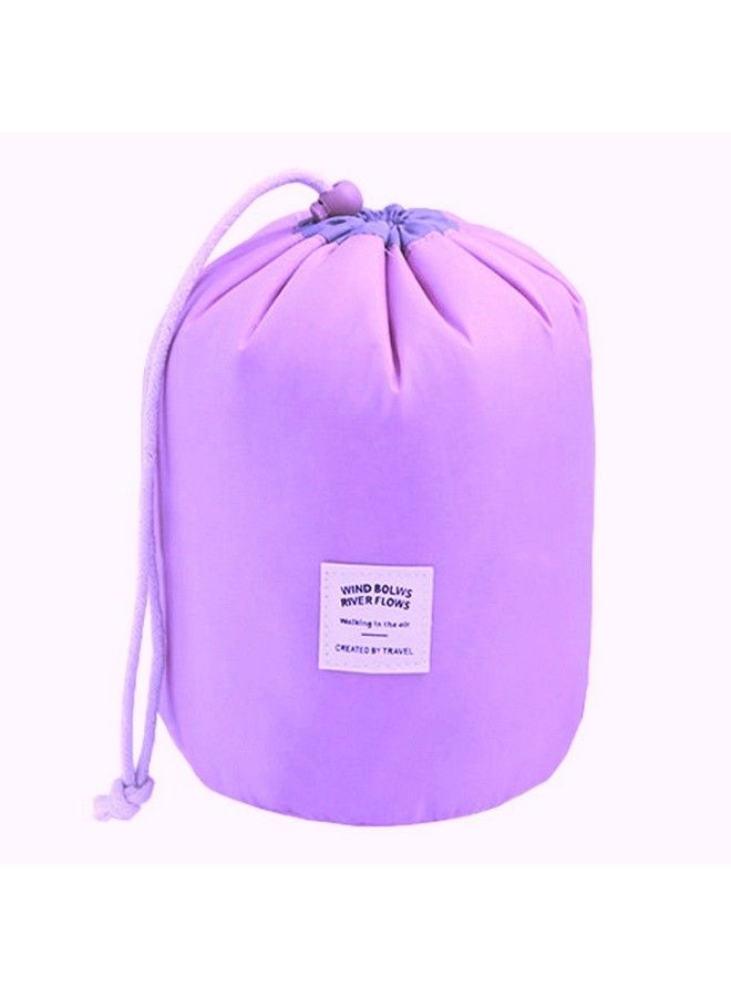 CONNECTWIDE River Flows Organizercosmetic Pouch: Wind Blow River Flows Cosmetic Bag Barrel Shaped Travel Cosmetic Bag (Purple) 1Pcs - Image 1