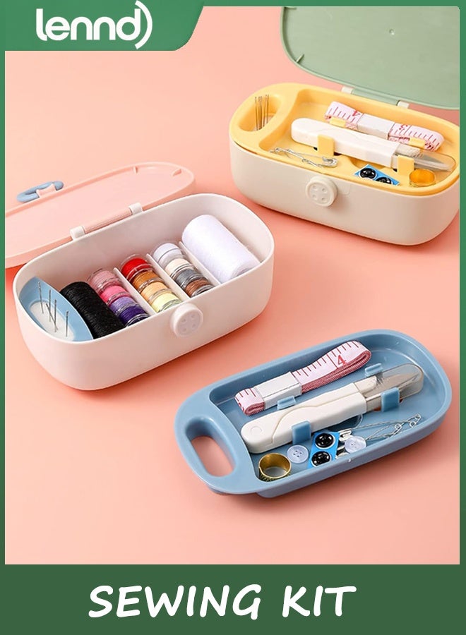 لينند مجموعة الخياطة ، مجموعة محمولة للبالغين ، إبرة صندوق البلاستيك وإكسسوارات الخيط الإمدادات الوردي 15.5x6cm (6.1x2.36in) - Image 2
