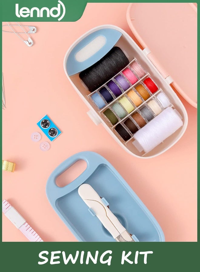 لينند مجموعة الخياطة ، مجموعة محمولة للبالغين ، إبرة صندوق البلاستيك وإكسسوارات الخيط الإمدادات الوردي 15.5x6cm (6.1x2.36in) - Image 3