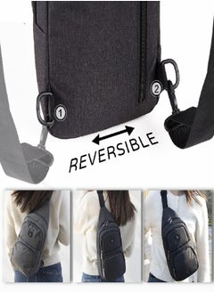 OIWAS Sling Bag For Men, Small Crossbody Bag Mens Sling Backpack Lightweight Shoulder Bag Travel Hiking Daypack Women Grey  - Image 5