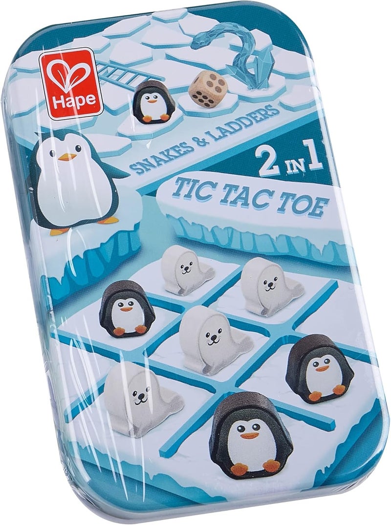 Hape, 2 In 1 Tic Tac Toe, Snakes & Ladders, 11pcs, Mind Development Toys for Kids, Pocket Games, Travel Toys, Interactive Play, Easy to Carry & Play on Long Journeys, 3years+ - Image 3