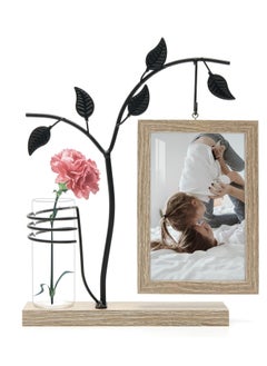 Generic 2-in-1 4x6 inch Rustic Picture Frame and Plant Terrarium with Wooden Stand for Desk Office Home Decor  - Image 1