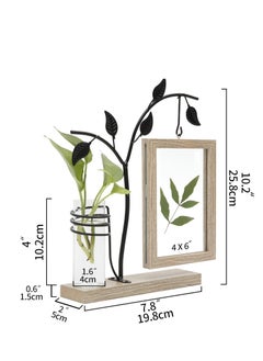 Generic 2-in-1 4x6 inch Rustic Picture Frame and Plant Terrarium with Wooden Stand for Desk Office Home Decor  - Image 2