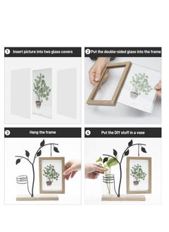 Generic 2-in-1 4x6 inch Rustic Picture Frame and Plant Terrarium with Wooden Stand for Desk Office Home Decor  - Image 3