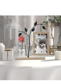 Generic 2-in-1 4x6 inch Rustic Picture Frame and Plant Terrarium with Wooden Stand for Desk Office Home Decor  - Image 5