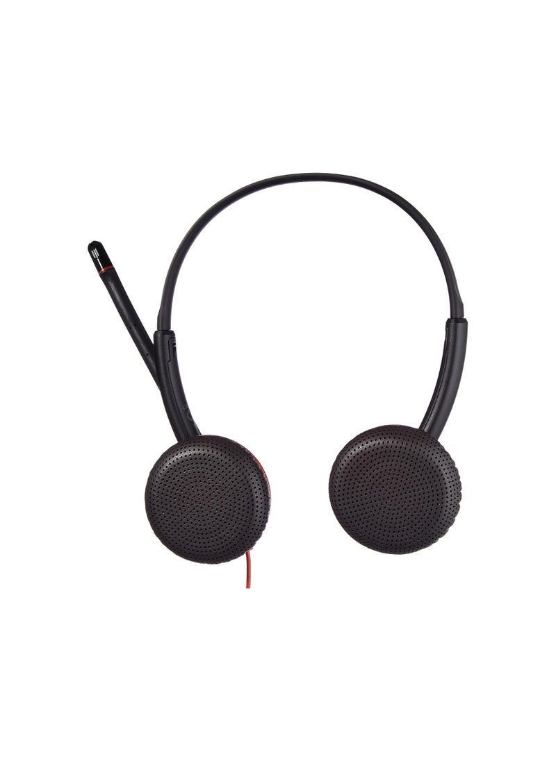 Plantronic - Plantronics - Blackwire 3225 USB-A Wired Headset - Dual-Ear (Stereo) with Boom Mic - Connect to PC/Mac via USB-A or Mobile/Tablet via 3.5 mm Connector - Works with Teams, Zoom & more - Image 1