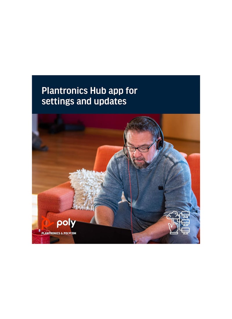 Plantronic - Plantronics - Blackwire 3225 USB-A Wired Headset - Dual-Ear (Stereo) with Boom Mic - Connect to PC/Mac via USB-A or Mobile/Tablet via 3.5 mm Connector - Works with Teams, Zoom & more - Image 1
