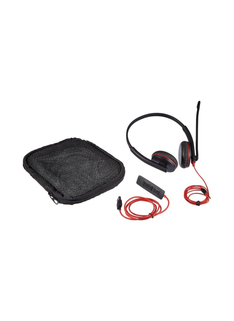 Plantronic - Plantronics - Blackwire 3225 USB-A Wired Headset - Dual-Ear (Stereo) with Boom Mic - Connect to PC/Mac via USB-A or Mobile/Tablet via 3.5 mm Connector - Works with Teams, Zoom & more - Image 1
