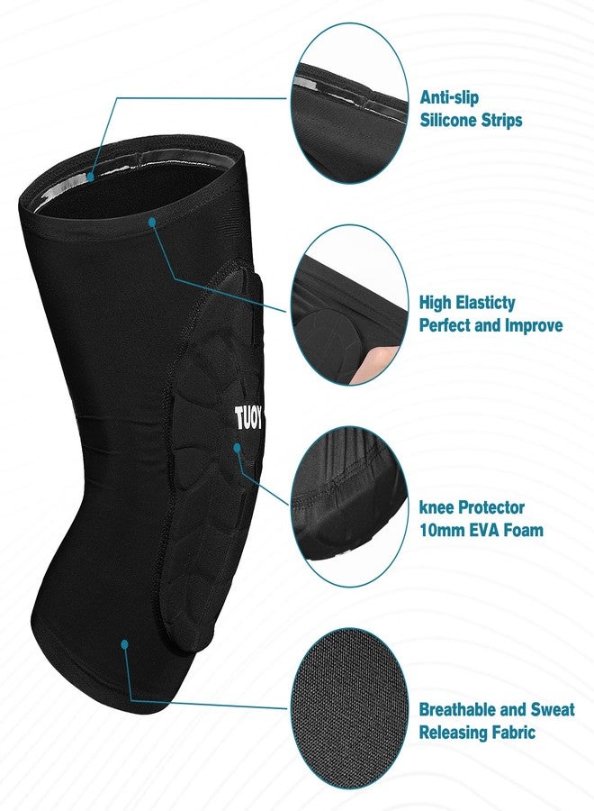 Dialudon Compression Padded Knee Sleeves for Basketball Football Volleyball (2 Pack), Knee Brace Support Protector for Boys,Girls,Youth&Adult Size - Image 5