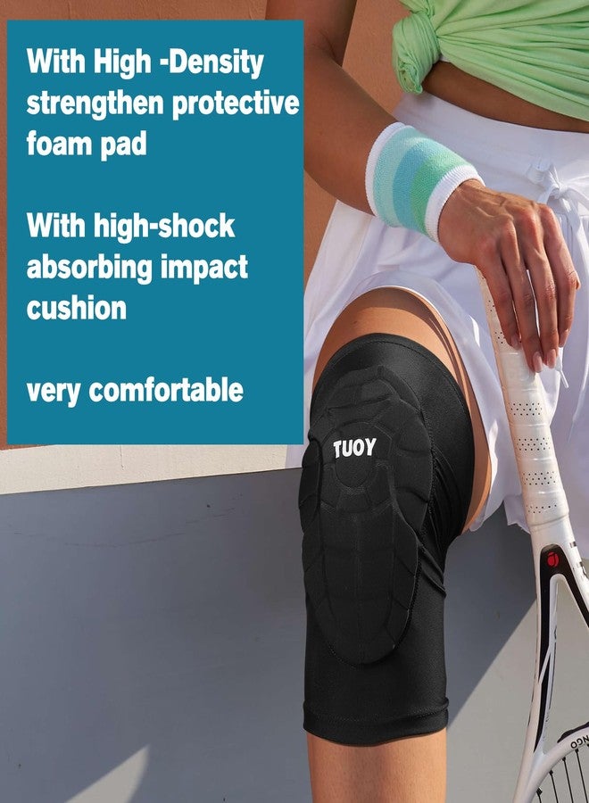 Dialudon Compression Padded Knee Sleeves for Basketball Football Volleyball (2 Pack), Knee Brace Support Protector for Boys,Girls,Youth&Adult Size - Image 3