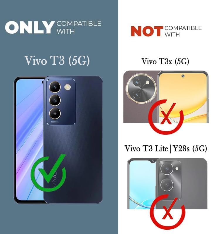 Jkobi Back Cover Case for Vivo T3 5G (Textured Grip Design | Micro-Fiber Cloth Inside | Slim and Light Weight | Soft Touch and Feel | Black) - Image 4