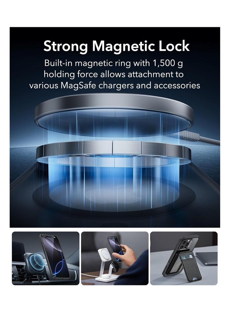 ESR Classic Pro Case (HaloLock) Set, Compatible With iPhone 16 Pro (Case, Screen Protector And 4 Swappable Buttons) – MagSafe Compatible – 360° Complete Protection - Frosted Black - Image 3