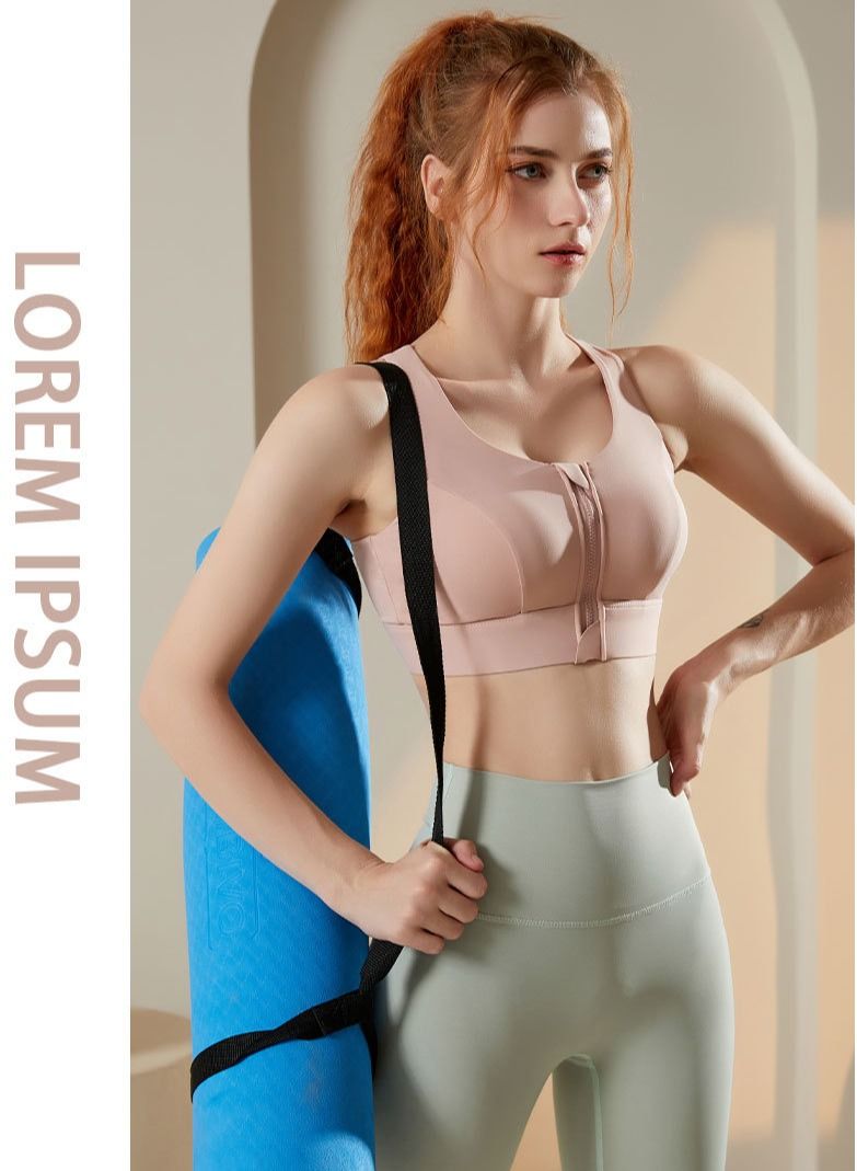 NIBEMINENT Sports Bra with Front Zipper Adjustment, Fitness Vest for Women Suitable for Running, Yoga, Pilates, Fitness, Outdoor Sports, etc - Image 4