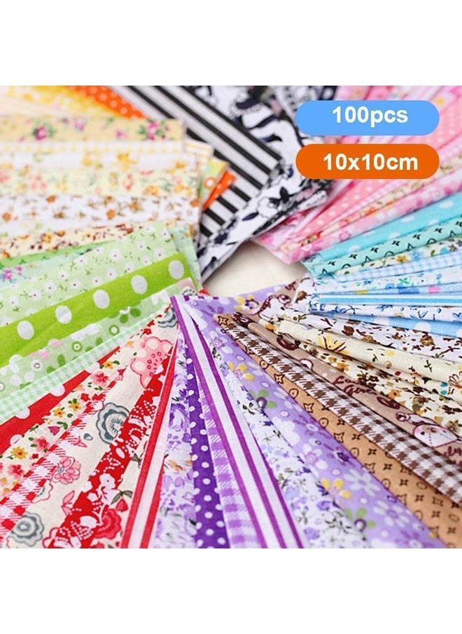 Y&D 100-Piece DIY Assorted Pattern Floral Printed Cotton Cloth Multicolour  - Image 2