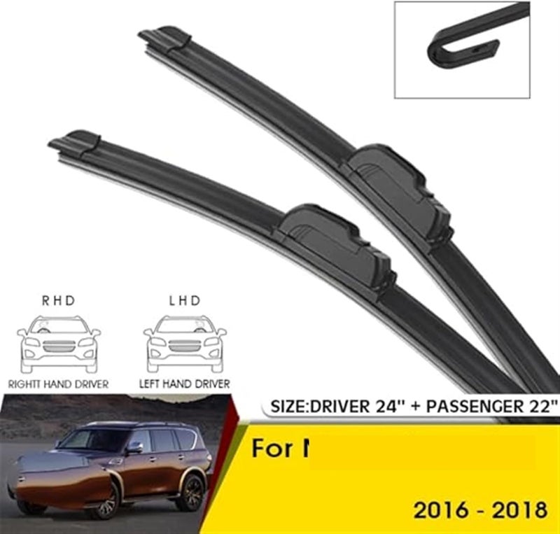 DEMULAX Car Front Wiper Blades for Nissan Armada 2016-2018 - Image 5