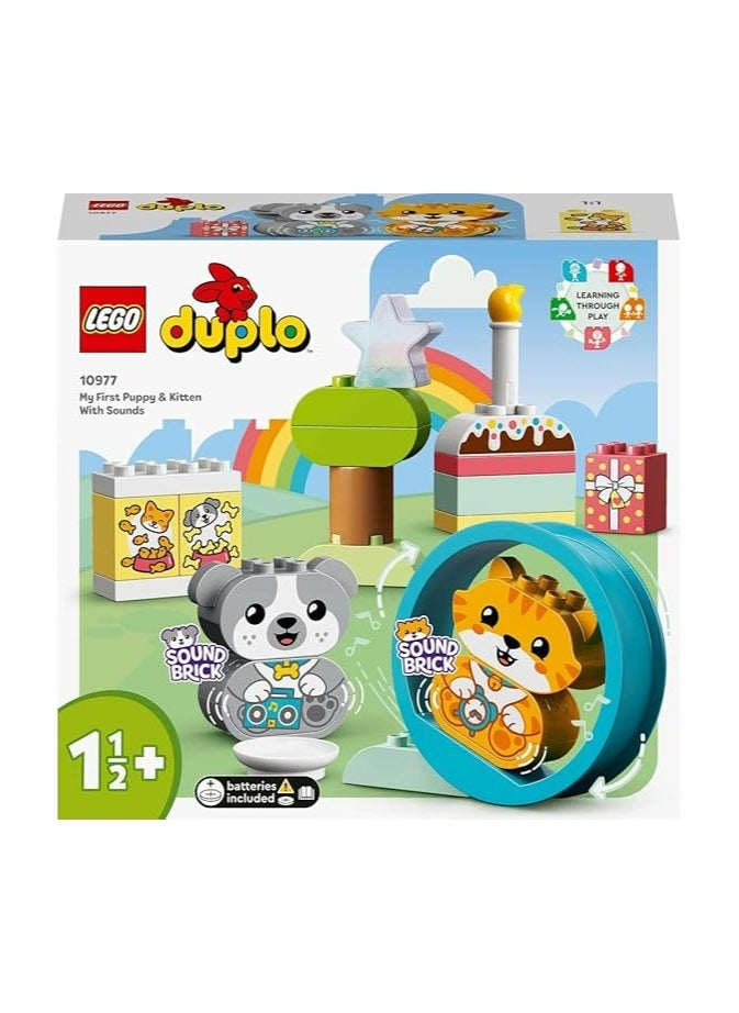 LEGO® DUPLO® My First Puppy & Kitten With Sounds 10977 Learning & Education Toys Set; Building Blocks Toy for Toddlers (22 Pieces)