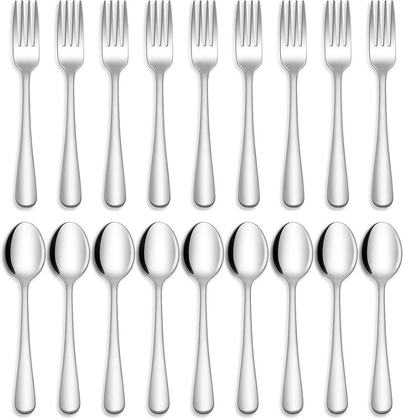 Hiware 24-piece Forks and Spoons Silverware Set, Food Grade Stainless Steel Flatware Cutlery Set for Home, Kitchen and Restaurant, Mirror Polished, Dishwasher Safe - Image 1