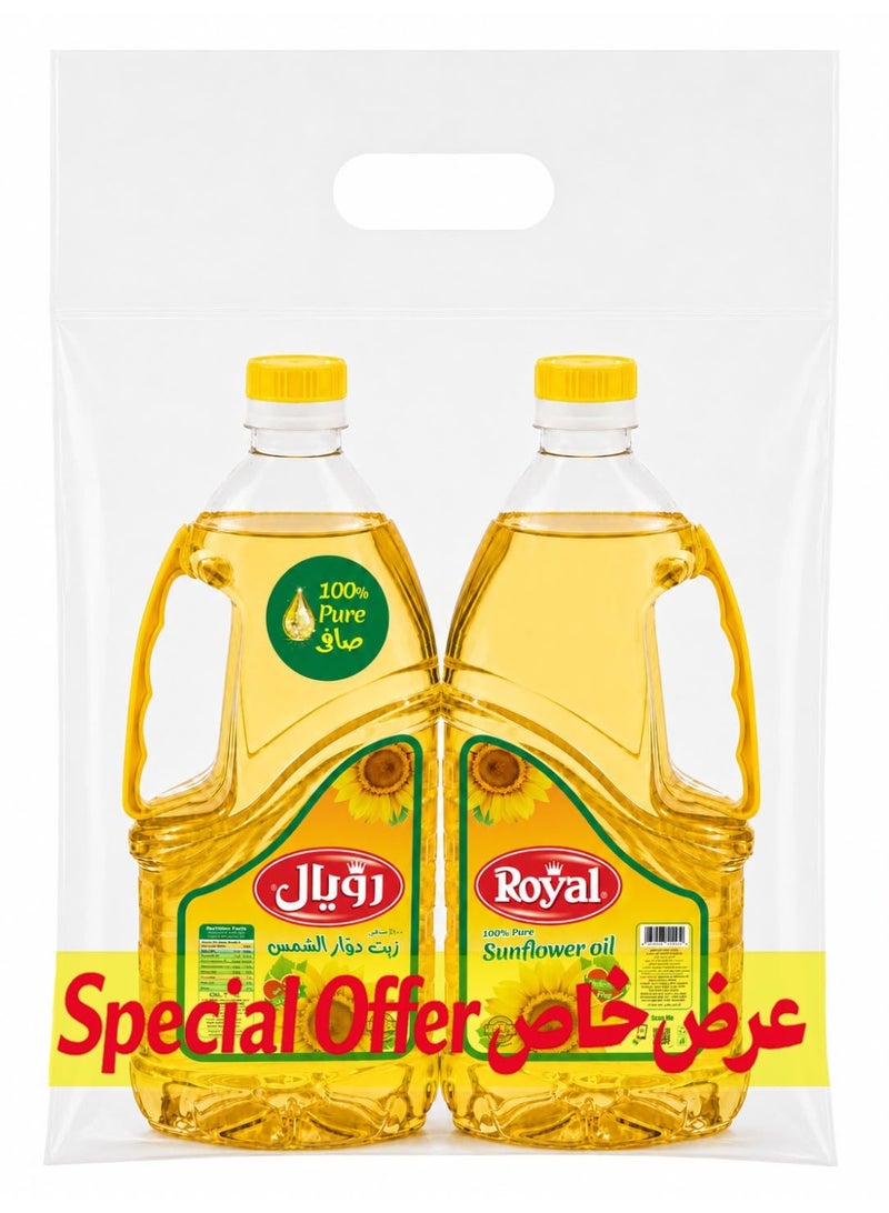 زيت دوار الشمس 1.5 لتر، عبوة من قطعتين