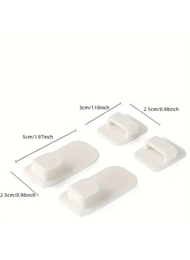 White 5 Pairs Heavy Duty Self Adhesive Hooks No Drill Wall Mounted For Home Organization - Image 4