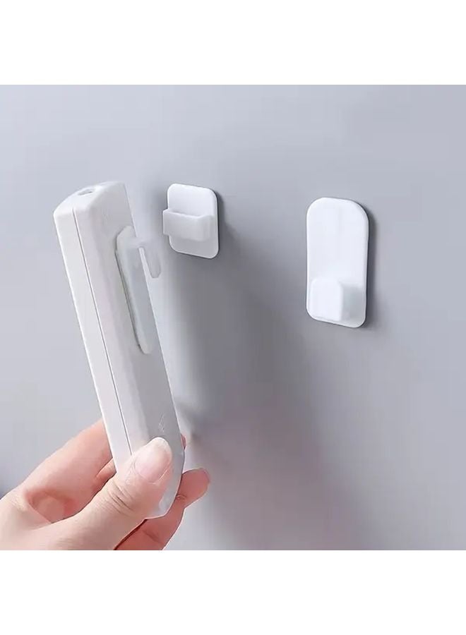 White 5 Pairs Heavy Duty Self Adhesive Hooks No Drill Wall Mounted For Home Organization - Image 3