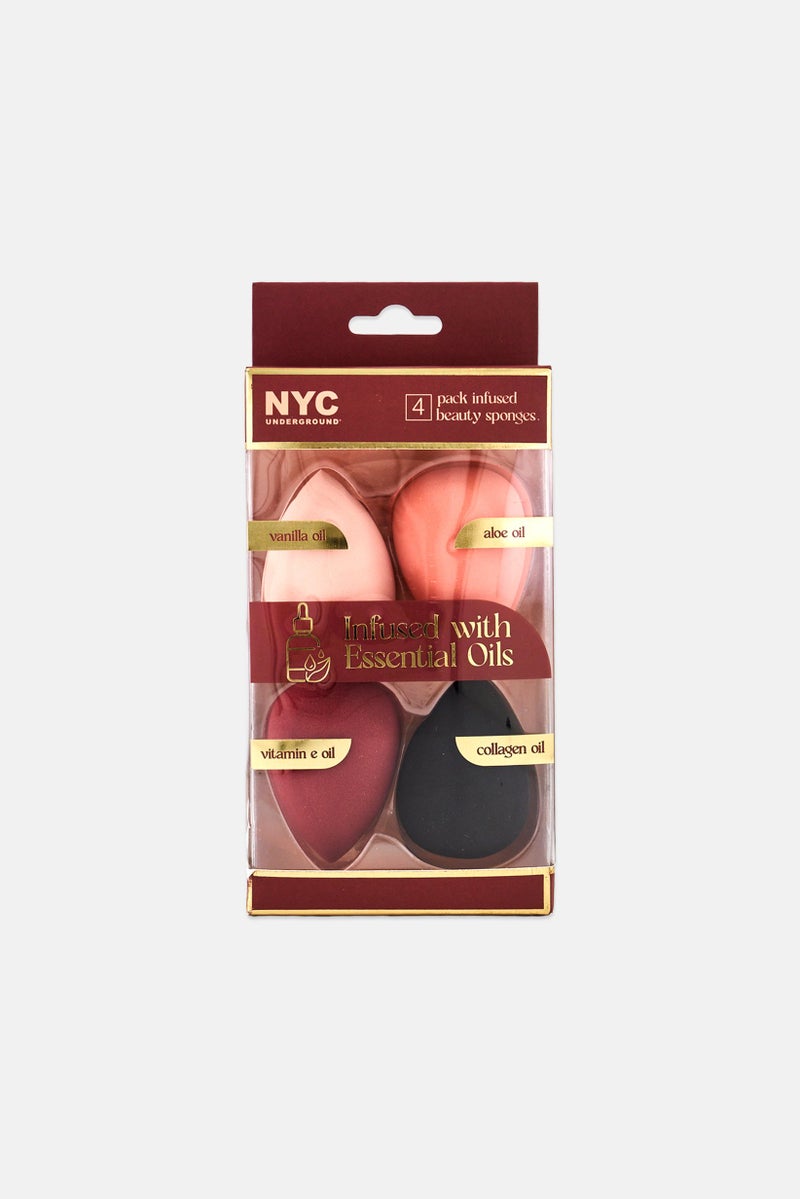 NYC 4 Pack Infused Beauty Sponges, Multicolor - Image 1