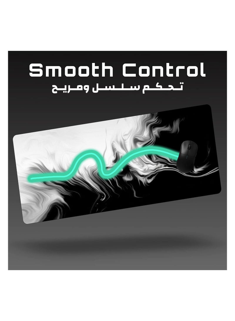 YASA GAME Extended Large Gaming Mouse Pad 120 X 60 cm XXL Full Desk Art style & Mousepad Non-Slip Rubber Base Big Keyboard Mat with Stitched Edges water resist for Gaming from Yasa ( Mono )  - Image 2