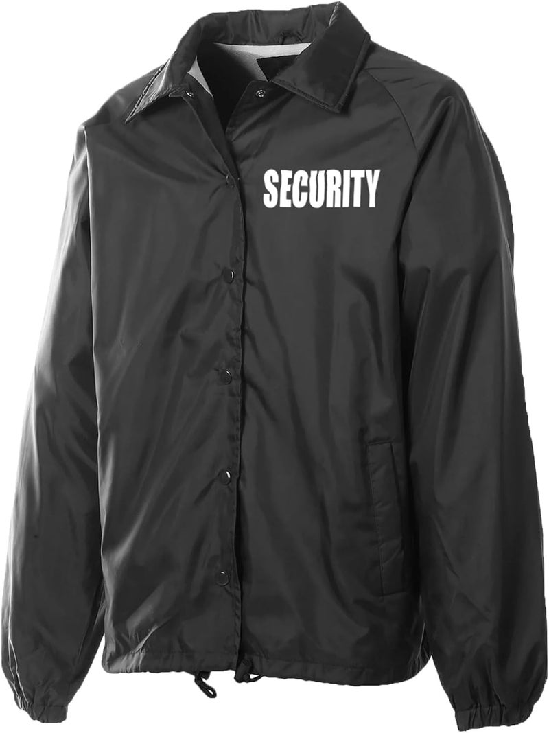 First Class 100% Nylon Windbreaker with Security I.D. - Black - Image 4