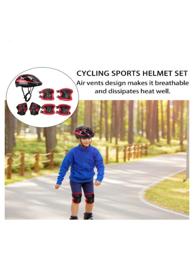 Kids Helmet Knee Elbow Pads Wrist Guard Sport Protective Gear Adjustable Scooter Skateboard Roller Bike Skate Cycling Safety Set for Child 5-12 Years - Image 4
