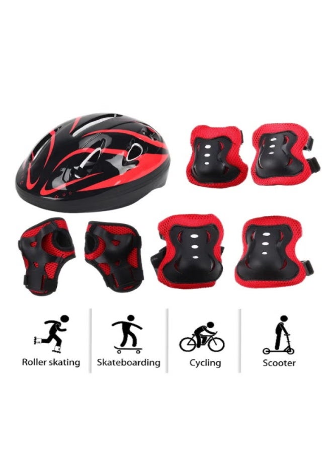 Kids Helmet Knee Elbow Pads Wrist Guard Sport Protective Gear Adjustable Scooter Skateboard Roller Bike Skate Cycling Safety Set for Child 5-12 Years - Image 5