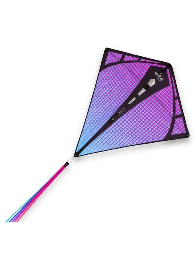 Prism Kite Technology طائرة ورقية ماسية عالية الطيران من فيرتكس مع ذيل ثلاثي البث بطول 10 أقدام، فوق بنفسجي - Image 4