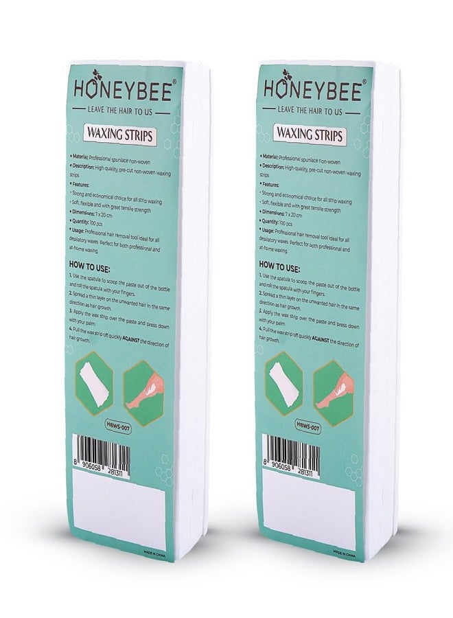 HoneyBee Women's Non-Woven Unisex Plain Waxing Strips Hair Removal for Wax of Legs, Arms, Underarms, Full Body | For All Skin Types | Hair-Free Smooth Skin, Gentle Hair Removal wax Strip - Pack of 200 - Image 1