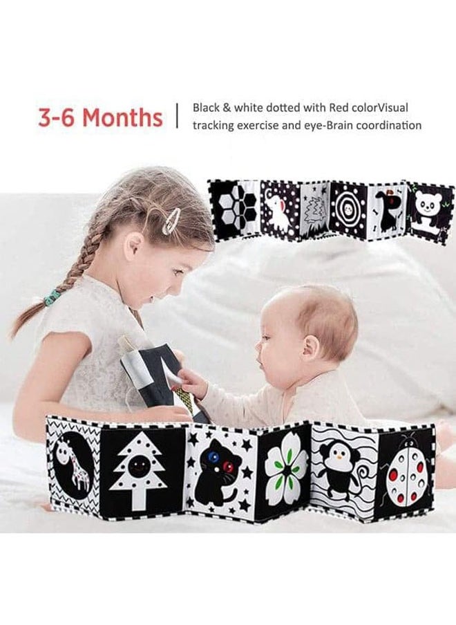 General - Baby Books 0-6 Months - Montessori Baby Sensory Toys Baby Newborn 0-3-6-9-12 Months Black & White High Contrast Soft Cloth Book Early Learning - Plank Time Toys Boys Girls Toddlers Baby Gifts - Image 1