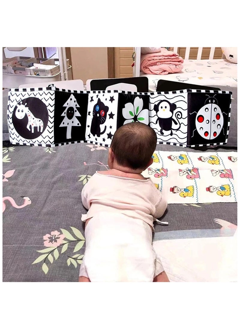 General - Baby Books 0-6 Months - Montessori Baby Sensory Toys Baby Newborn 0-3-6-9-12 Months Black & White High Contrast Soft Cloth Book Early Learning - Plank Time Toys Boys Girls Toddlers Baby Gifts - Image 1