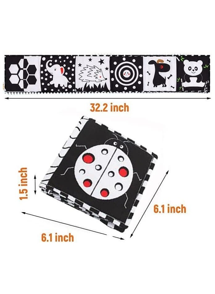 General - Baby Books 0-6 Months - Montessori Baby Sensory Toys Baby Newborn 0-3-6-9-12 Months Black & White High Contrast Soft Cloth Book Early Learning - Plank Time Toys Boys Girls Toddlers Baby Gifts - Image 1